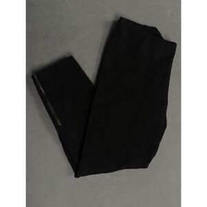 EILEEN FISHER Ponte Knit Pants Medium Black Leggings Slim Skinny Side Ankle Zip